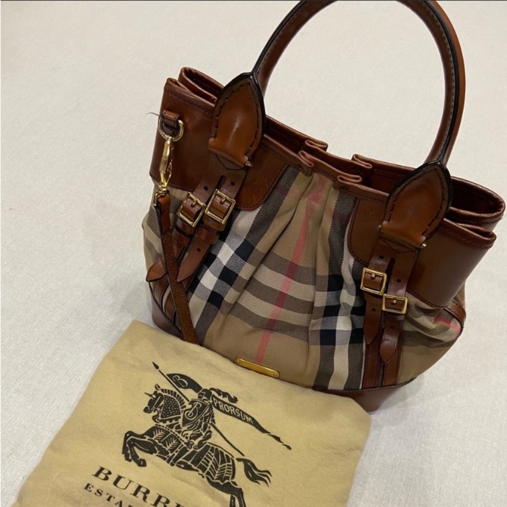 BURBERRY House Check Bridle Small Whipstitch Tote